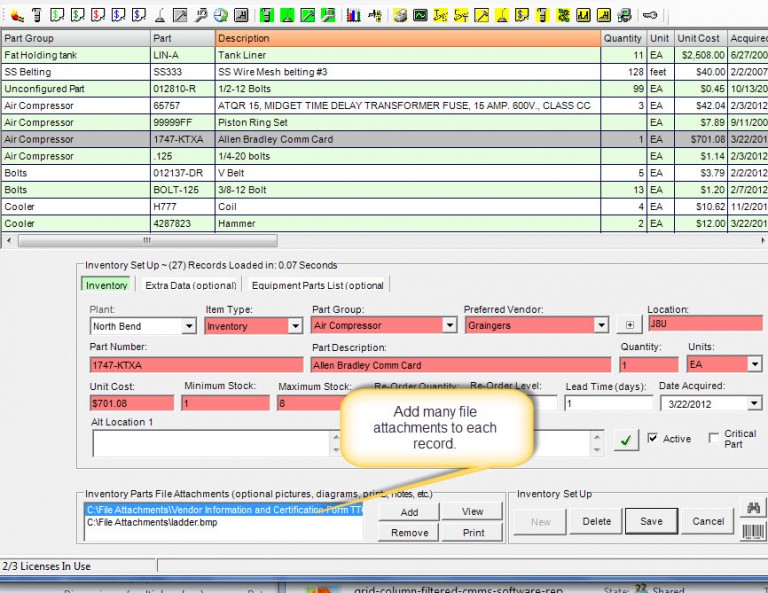 Machine Maintenance Software Reporting | Excel CMMS